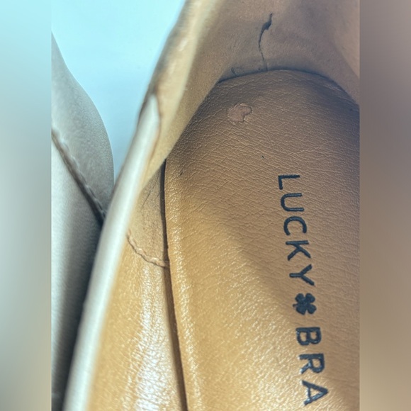 Lucky Brand LP Alanya Leather Ballet Flats Beige / Tan size 38.5 / 8 M - Picture 10 of 12